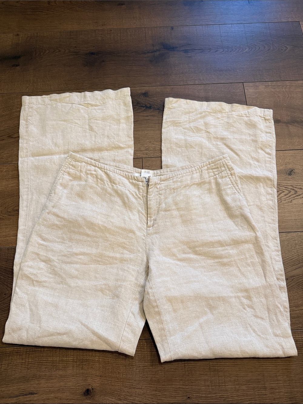Ellen Tracy Linen-Blend Chinos in Cream